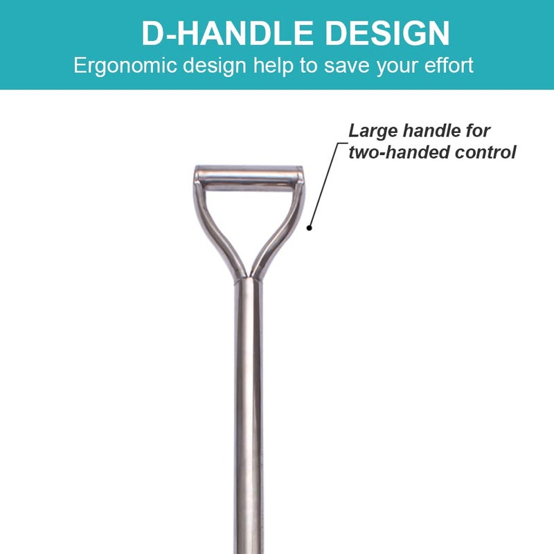 LUBAN 31.5 Inch Short Garden Shovel for Digging in The Yard, Round Point D Handle Shovel, All Stainless Steel Made - Image 4